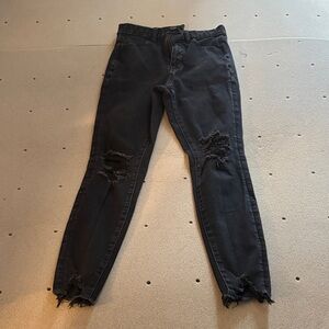 American Eagle Outfitters Black Ripped Skinny Jeans